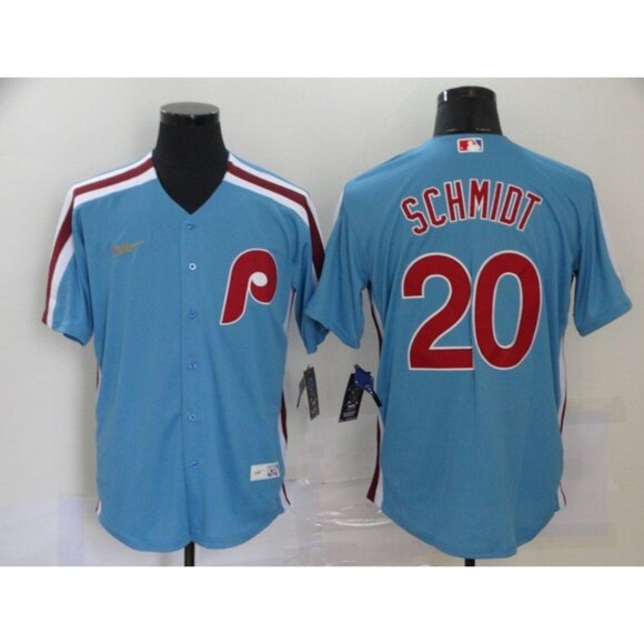 Mens Youths Kids Womens Mike Schmidt Light Blue Stitched Jersey